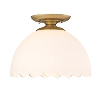 Golden - 6954-SF BCB-OP - One Light Semi-Flush Mount - Dorinda - Brushed Champagne Bronze — Lighting Design Store