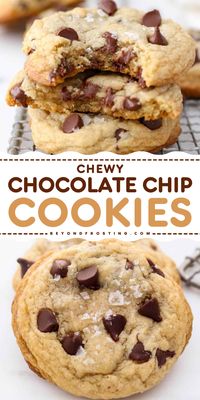 Find out the secret to the BEST chocolate chip cookie recipe! Ooey-gooey with a sprinkle of flakey sea salt, these soft and chewy chocolate chip cookies are a perfect back to school food idea. Kids will love this homemade after school snack!