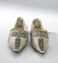 Wedding Shoes: 1797, Swedish. Worn at the wedding of Fredrika Dorotea Vilhelminas on October 31, 1797.