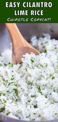 Make delicious Chipotle copycat Cilantro Lime Rice that tastes just like the original in 30 minutes or less with this recipe! White rice is cooked on the stovetop or in an Instant Pot, then mixed with fresh cilantro and lime juice. This quick and easy side goes perfectly with so many different Mexican dishes, including tacos, fajitas, and even burrito bowls!