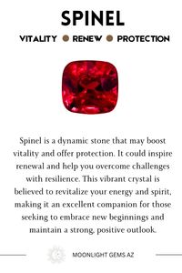 Unveil the vibrant energy of Spinel! This captivating crystal is known for its ability to boost vitality and promote renewal. Spinel is said to enhance courage, foster emotional resilience, and support personal growth. It may help you release stress, inspire creativity, and bring a sense of balance and harmony. Perfect for meditation and empowering practices, Spinel could be your ideal companion for a life filled with strength and positivity. Embrace the rejuvenating power of Spinel today! 🌟🔮  #Spinel #CrystalHealing #Vitality #EmotionalResilience #HealingCrystals #Courage #PersonalGrowth #Meditation #Balance #Creativity