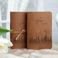 Leather Vow Books Set of 2 Personalized Leather Wedding Journals With Mountains Custom Wedding Vows Bridal Shower Gifts for Couple - Etsy