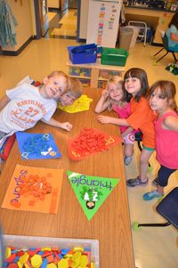 Sorting by Shapes Math Center ~ Great for the first week of school! (Free idea.)