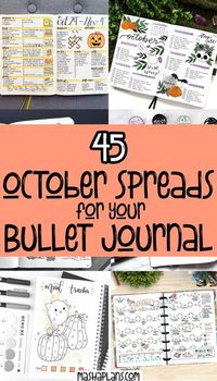 Get tons of Halloween Bullet Journal ideas - doodle tutorials, headers, Bullet Journal spreads. All the inspiration you need to create your own amazingly spooky Halloween Bullet Journal layouts, including - cover page, monthly log, weekly spreads. habit trackers and more. #mashaplans #bulletjournal #halloween #bujoideas