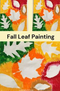 Make this easy fall craft with your kids today. Simple leaf resist painting. Fall leaf painting craft for kids. Make a colorful painting for fall.