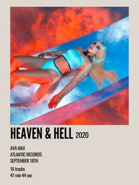 minimal aesthetic polaroid album poster for heaven and hell by ava max