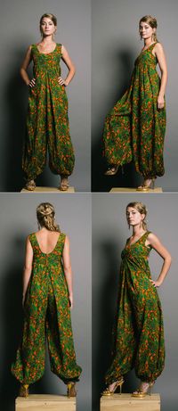 1960s Paisley Harem Jumpsuit