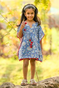 Buy Fairies Forever Cotton Printed Kaftan Online | Aza Fashions