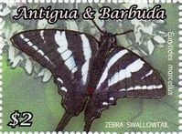 Stamp: Eurytides marcellus (Antigua and Barbuda) (Butterflies of the Caribbean) Mi:AG 4770,Sn:AG 3089d