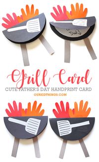 Handprint Father’s Day Grill Card with Free Printable Template Father's Day Crafts from Kids