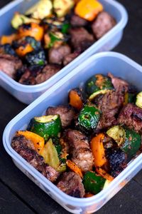 Grilled Steak and Veggie Kebabs made using a fresh marinade. Super juicy and filling! Get your skewers ready to grill this easy recipe.