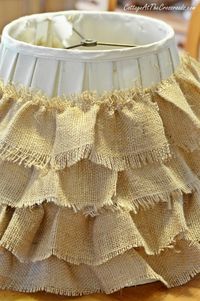 DIY Ruffled Burlap Shade - Cottage at the Crossroads