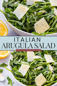 This simple arugula salad dressing recipe is made with an easy homemade, perfect lemon vinaigrette that has just the right amount of lemon flavor that makes the best arugula salad! It’s made with basic ingredients and is low carb!