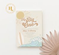 Surf Boy First Birthday Invite the Big One Birthday - Etsy