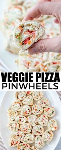 Want the perfect party food that everyone will go nuts for? These Veggie Pizza Pinwheels are full of vegetables and a ranch mixture that makes them irresistible. They are great for game day parties, family gatherings, get-togethers, and more! Make them now!