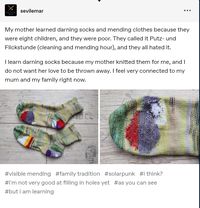 Visible mending Story and Sock