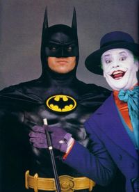 Promotional shots of Michael Keaton and Jack Nicholson for Batman (1989)