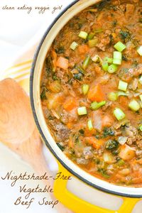 Nightshade-Free Vegetable Beef Soup {AIP Paleo, Gluten-Free, Grain-Free, Dairy-Free, Soy-Free, Whole 30} | cleaneatingveggiegirl.com