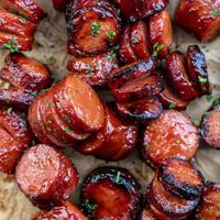 Maple BBQ Hasselback Kielbasa Bites - I Am Homesteader