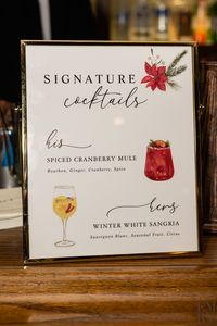 Winter Wedding Signature Drinks