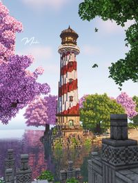 You can follow my tutorial linked here for this Lighthouse Design <3 ♡ Mizuno's 16 pack ♡ BSL shaders ♡ For more info on CIT packs used, visit my website (munkei.com.au) and click on "FAQ" Find my social media via my linktree (https://linktr.ee/munkei) #minecraft #minecraftdesign #minecraftflowerpothouse #minecraftbuilds #flowerpot #mcbuilds #minecraftideas #minecraftbuilding