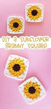 Sunflower Granny Square (free crochet pattern)