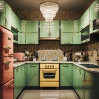 Add vintage vibes to your compact kitchen with retro-inspired decor and appliances.