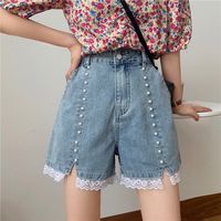 material: polyester decoration: lace decoration: rivet origin: cn(origin) waist type: high pant style: regular gender: women fit type: regular age: ages 18-35 years old style: sexy & club model number: s020 item type: shorts fabric type: denim closure type: button fly material composition: polyester pattern type: patchwork place of origin: china style: fashion/casual/korean attributes 1: short feminino attributes 2: plus size 3: shorts women 4: shorts jeans feminino 5: women clothing 6: pantalon