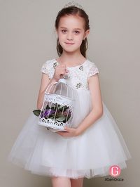 Only $79.99, Flower Girl Dresses Short Tulle Empire Waist Lace Flower Girl Dress with Cap Sleeves #EFL28 at #GemGrace. View more special Flower Girl Dresses now? GemGrace is a solution for those who want to buy delicate gowns with affordable prices. Free shipping, 2018 new arrivals, shop now to get $5 off!