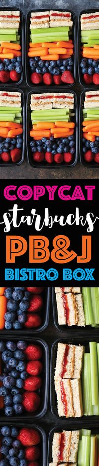 Copycat Starbucks PB&J Bistro Box - Save money and make your own meal prep boxes with everyone's favorite peanut butter and jelly whole wheat sandwiches!