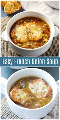 Easy French Onion Soup recipe from RecipeGirl.com