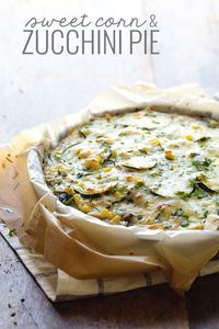 Sweet Corn and Zucchini Pie - an easy, cheesy, crustless pie that's ready in 30 minutes. 275 calories. | pinchofyum.com #vegetarian #zucchin...