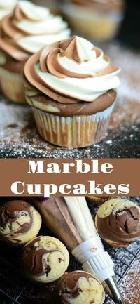 Marble Cupcakes with Marble Cream Cheese Frosting