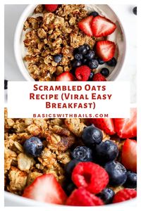 Start your day with this creamy Scrambled Oats Recipe made with rolled oats, mashed banana, an egg, cinnamon, and vanilla extract. This nutritious and delicious breakfast is quick to make and perfect for busy mornings.