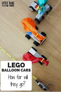 LEGO Balloon Cars for Kids STEM Activities Measuring Distance