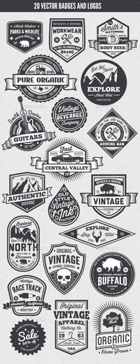 Vintage Style Badges and Logos | Buy and Download: http://graphicriver.net/item/-vintage-style-badges-and-logos-vol-5/8925417?WT.ac=category_thumb&WT.z_author=GraphicMonkee&ref=ksioks