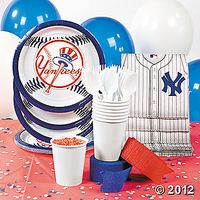 MLB® New York Yankees™ Party Supplies    Celebrate the team with the most championships with this pack that includes the team's plates and napkins, with cups, table covers, cutlery and more.