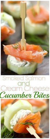 Smoked Salmon and cream cheese cucumber bites!