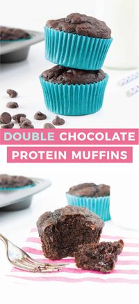 Double Chocolate Protein Muffins