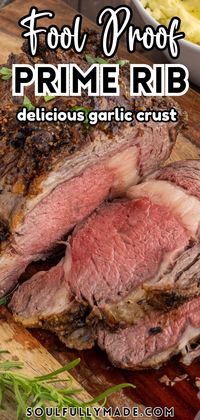 This garlic-crusted Prime Rib Recipe is juicy, melt-in-your-mouth tender, and full of flavor. It is the star of the table for any holiday meal or special occasion dinner. This delicious Prime Rib is simply seasoned and cooked to tender perfection. Everyone needs a tried and true go-to Prime Rib Recipe!