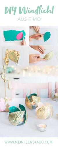 DIY: Lantern with FIMO leaves & gold leaf