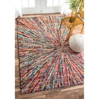 nuLOOM Retro Rainbow Firework Multi Kids Rug (5' x 8') (Multi), Green, Size 5' x 8' (Plastic, Abstract)