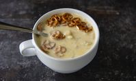 Beer Cheese Pretzel Potato Soup