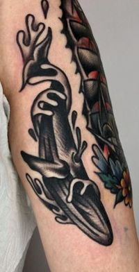 << Check out more Whale Tattoos and Ideas #tattoomenow #tattooideas #tattoodesigns #tattoos #whale #traditional