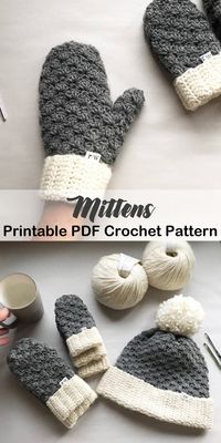 Cozy Mittens Crochet Patterns – Great Cozy Gift - A More Crafty Life #crochet #crochetpattern #diy