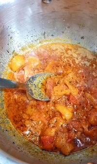 Tomato garlic butter sauce for pasta or salads made from scratch using fresh, ripe garden tomatoes, butter, garlic and more spices!