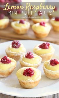 Lemon Raspberry Mini Puff Tarts Recipe - so easy and so tasty! #PuffPastry AD