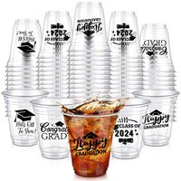 PRICES MAY VARY. Rich Styles and Quantities: there are 100 pieces of graduation plastic cups in 4 different styles, 25 for each, and adequate quantities are provided for you to use and decorate your 2024 graduation themed parties; Also, these disposable cups are suitable for holding coffee, tea, hot chocolates, iced drinks, water and more, allowing you to serve your guests well Safe and Quality: made of reliable plastic material, our 2024 graduation disposable cups are thick and sturdy, lightwei