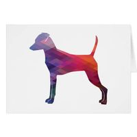 Min Pin Dog Breed Geo Silhouette Purple Card | Zazzle.com