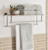 Minimalist And Modern, Our Riley 24" Train Rack With Double Towel Bars Features A Streamlined Design That Works In Any Style Bathroom.